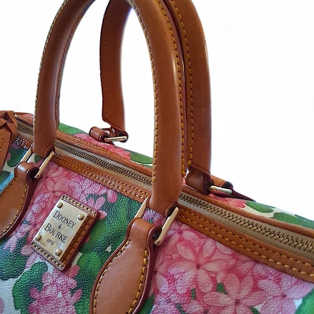 Dooney & Bourke Geranium Floral Satchel Boston Bag - Picture 6 of 16